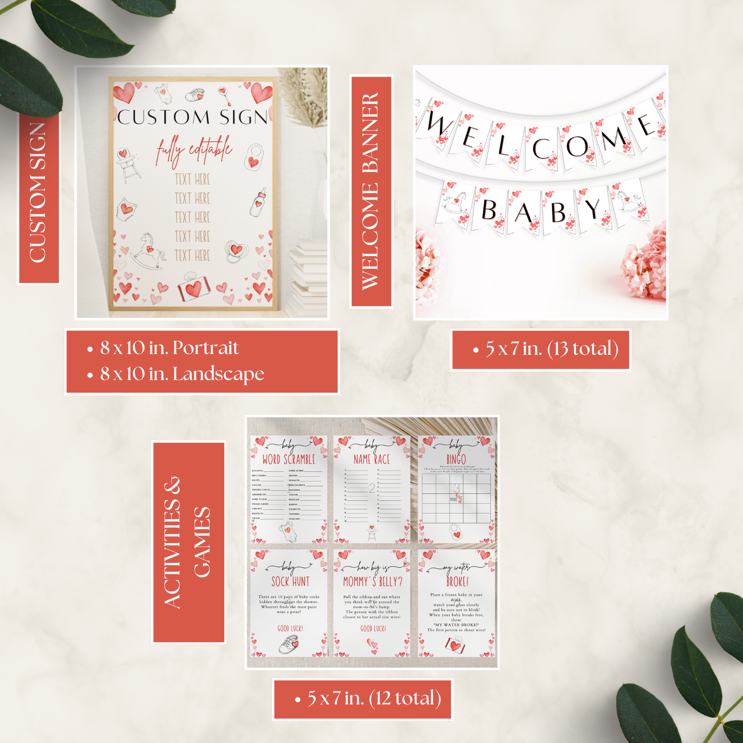 A Little Sweetheart Is On The Way Baby Shower Bundle