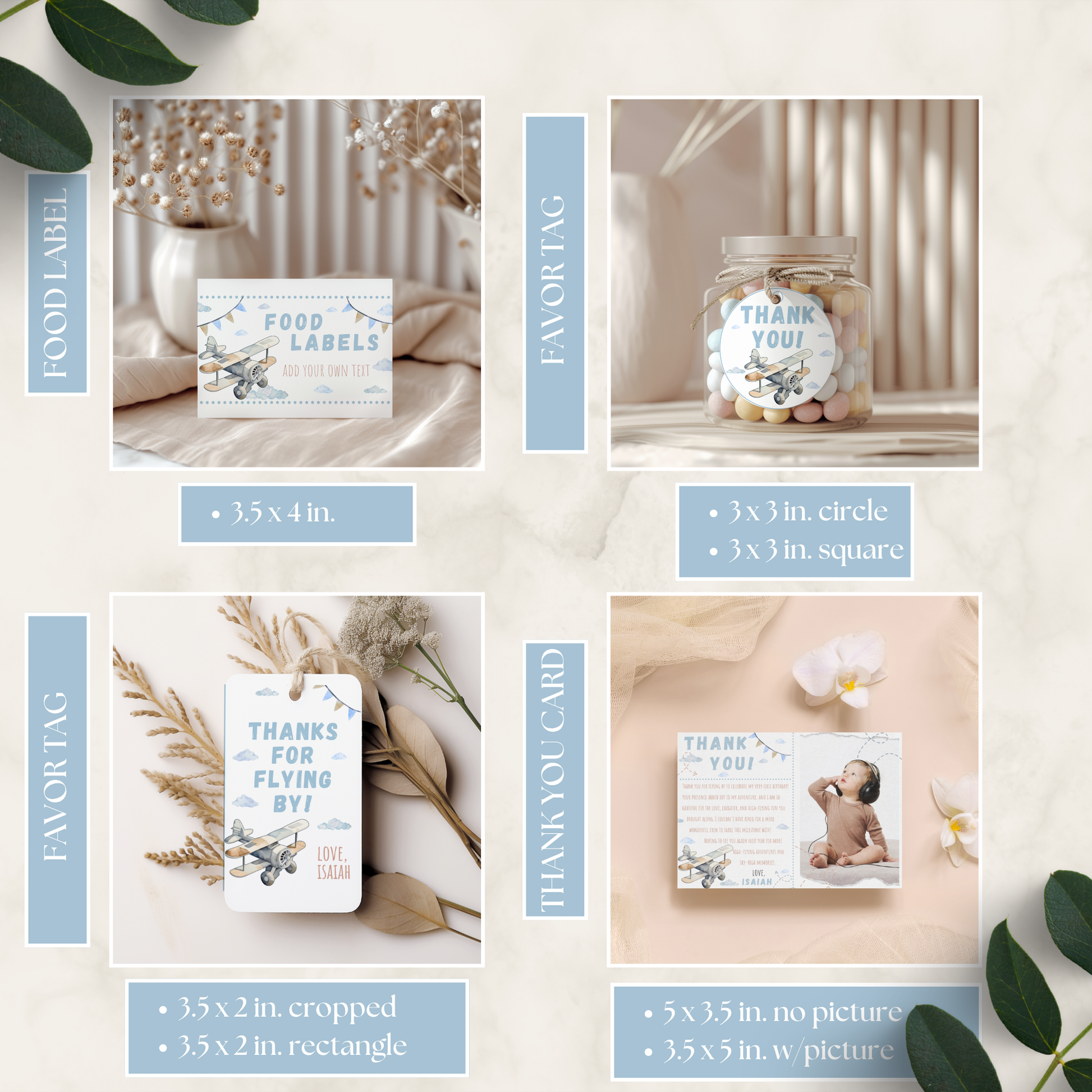 Collage of various thank you cards with different sizes and designs on a neutral background.