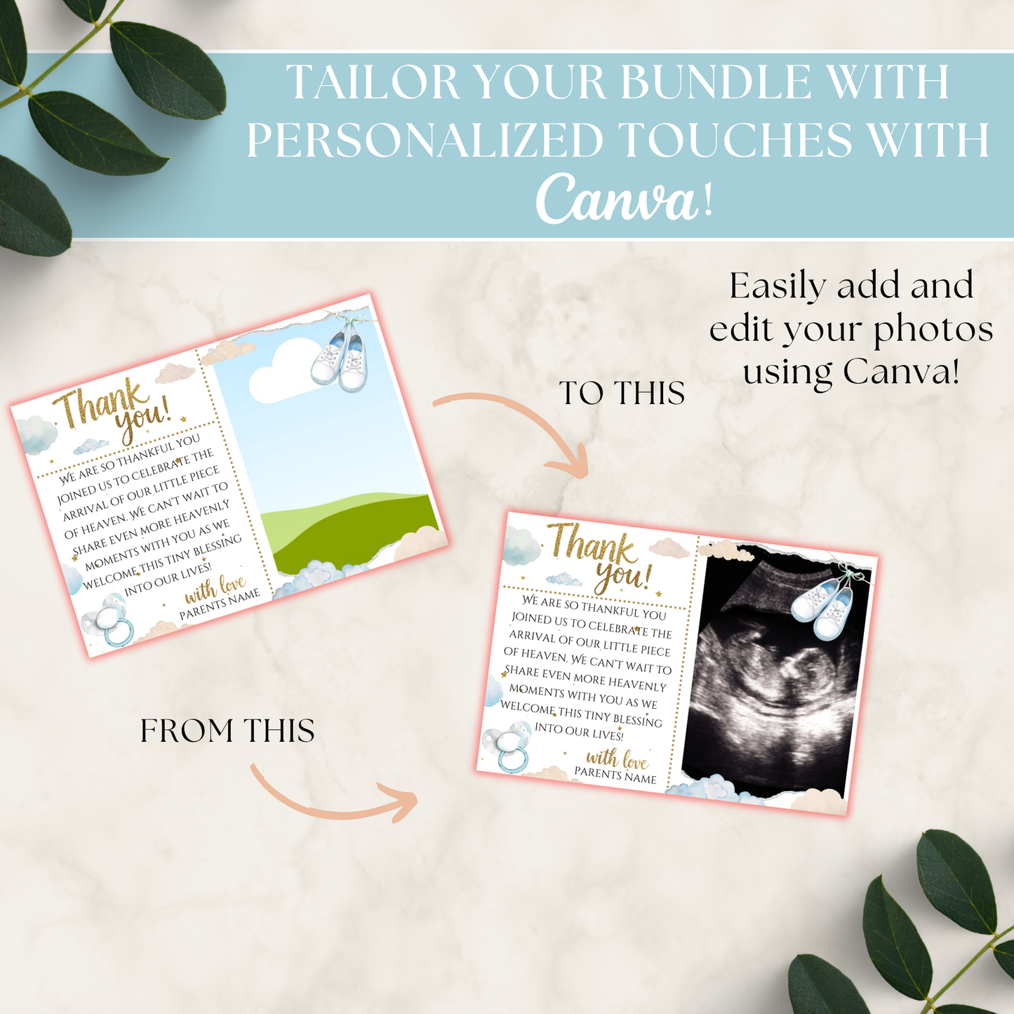 A Little Piece Of Heaven Boy Baby Shower Bundle